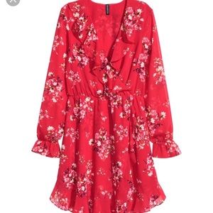 H&M Floral Chiffon Dress